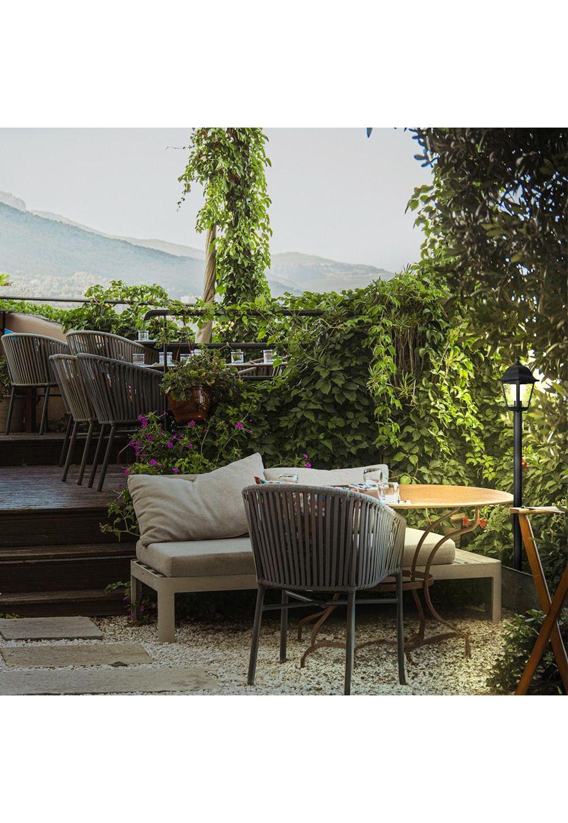 Farol Pedestal 1,22m 4 Caras Sintético Negro Ip44-2