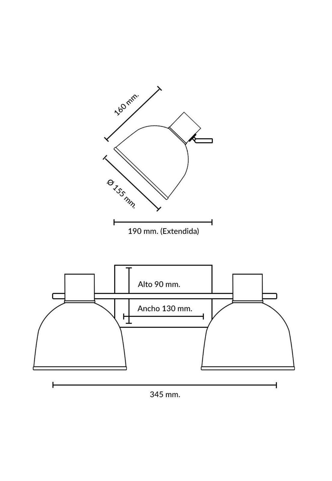 Foco Sobrepuesto Fibra Natural 2 Luces-5