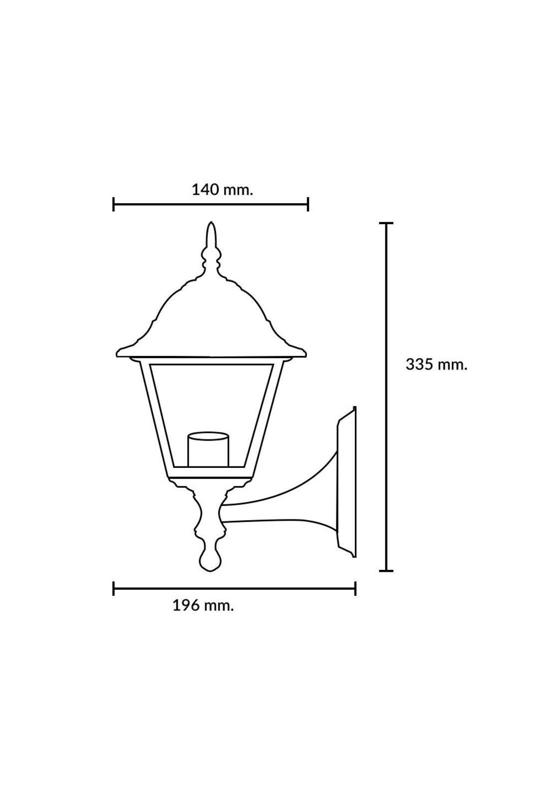 Farol Chapa 4 Caras Sujeción Inferior Negro Ip44-4