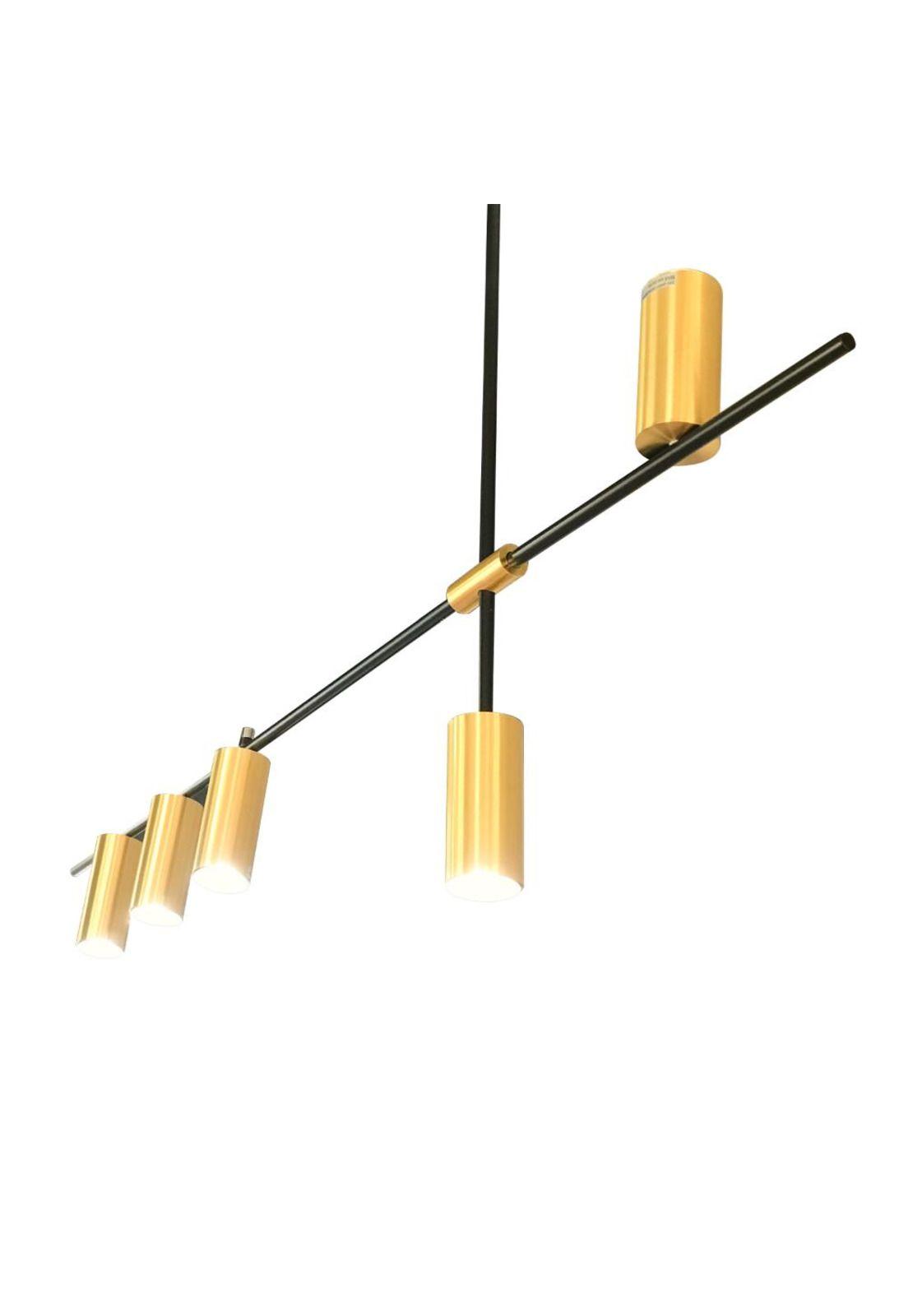 Lámpara Colgante Linen Dorado y Negro-2