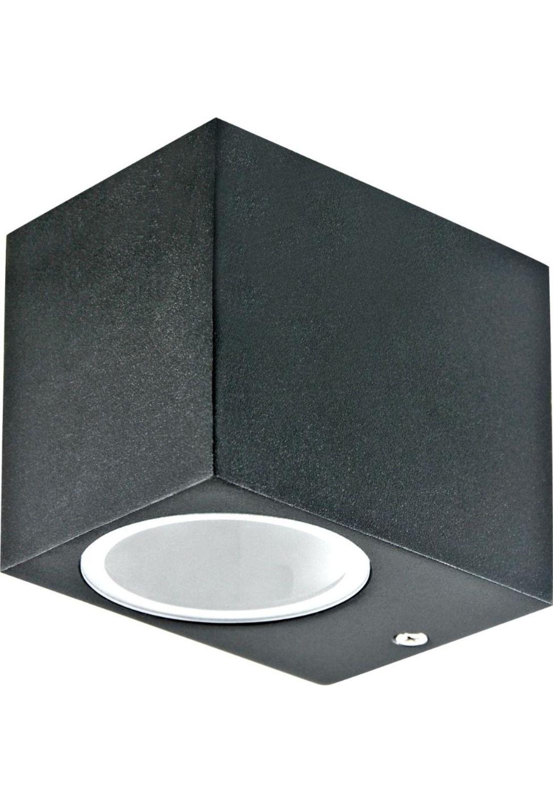 Aplique Hexos Unidireccional Aluminio Negro Ip44 Gu10-0