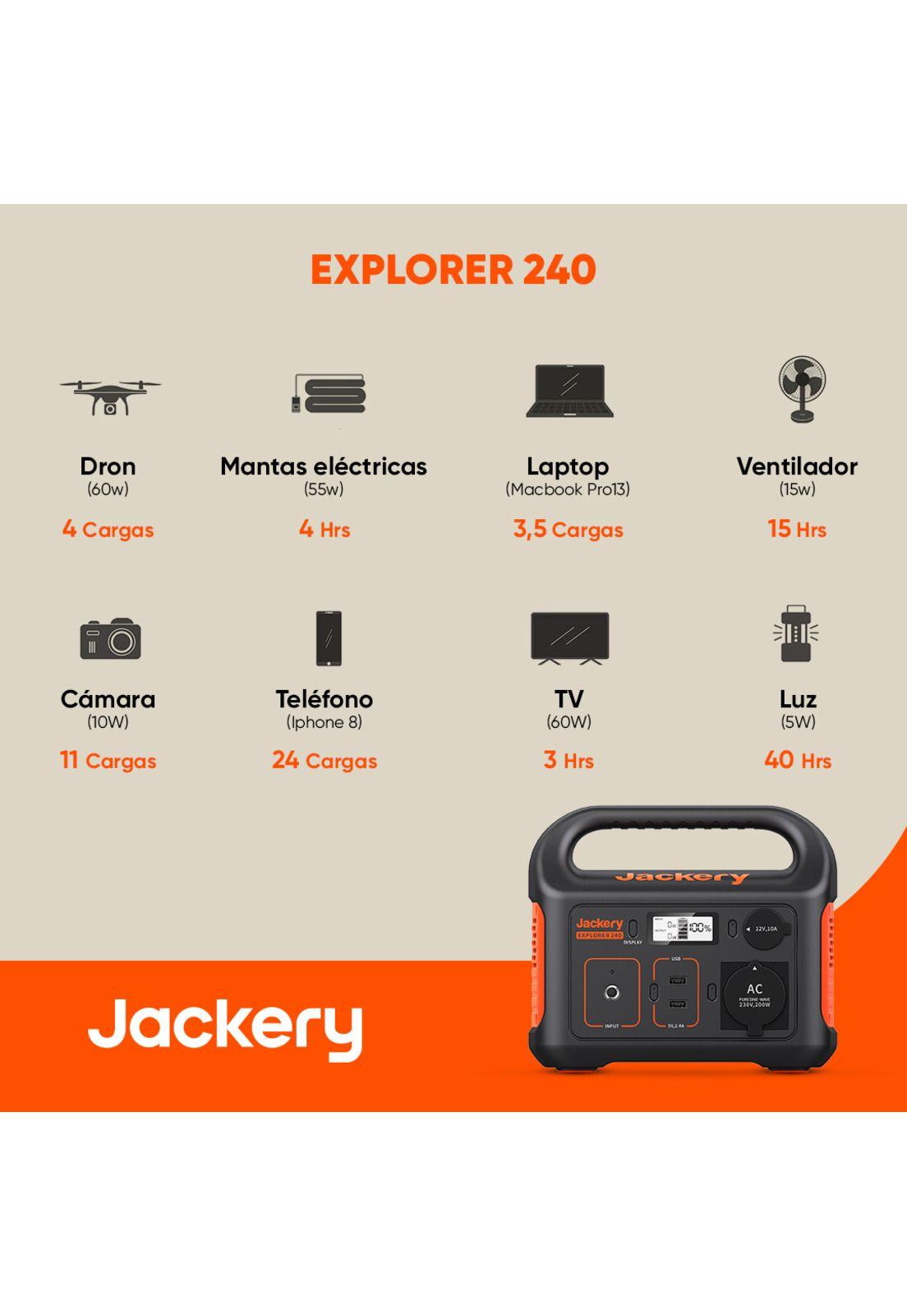 Jackery Explorer 240 Estación de Energía Portátil-3