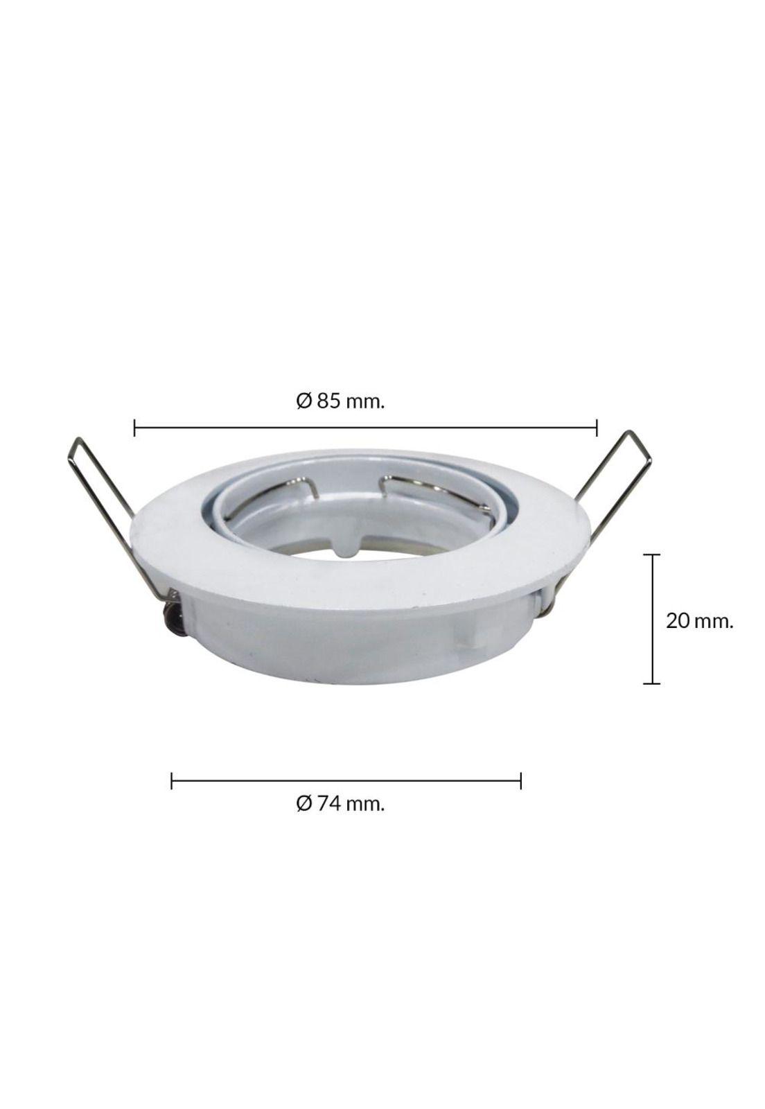 Pack X3 Foco Empotrado Basculante Aluminio Blanco-3