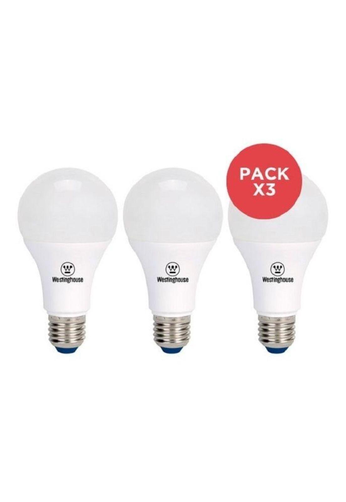 Pack X3 Ampolleta Led Bola A55 5W Luz Cálida E27-0