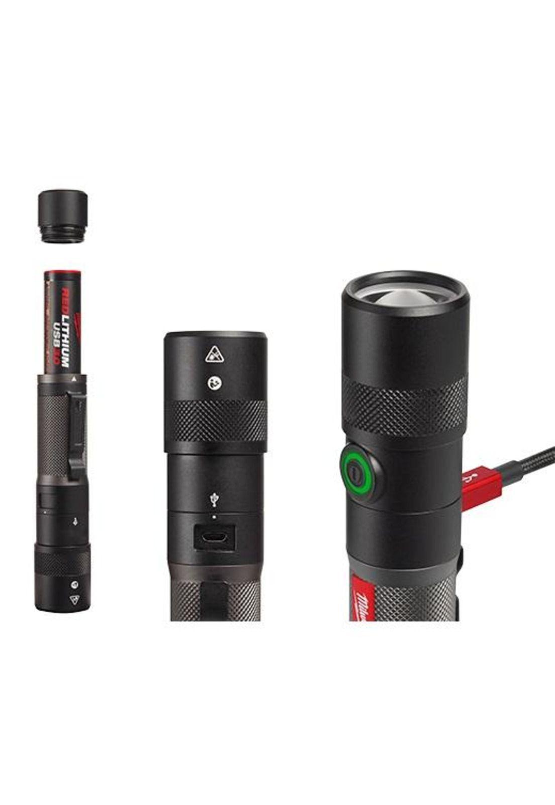 Linterna De Enfoque Giratorio Recargable Mediante USB De 1100L-1