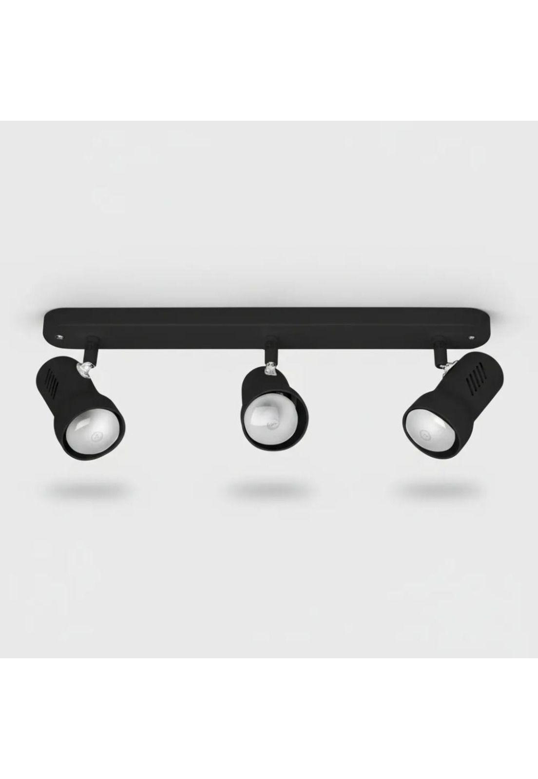 Lámpara Riel 3 Focos R63 Negro-2
