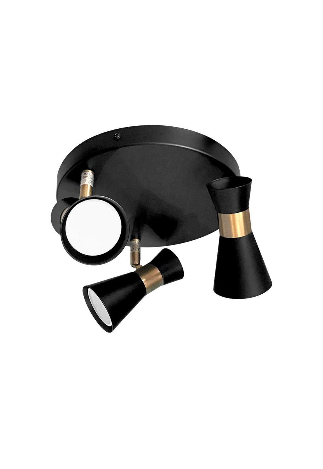Plafón Zeny 3 Luces Negro Mate Antique Gu10-3