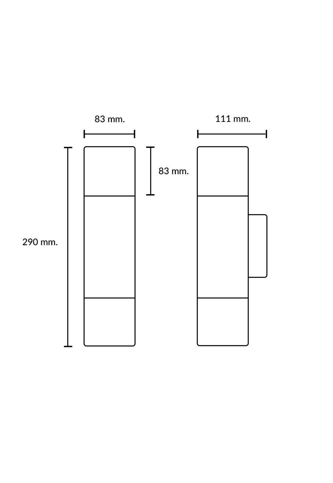 Aplique Aluminio Bidireccional Praza Negro-4