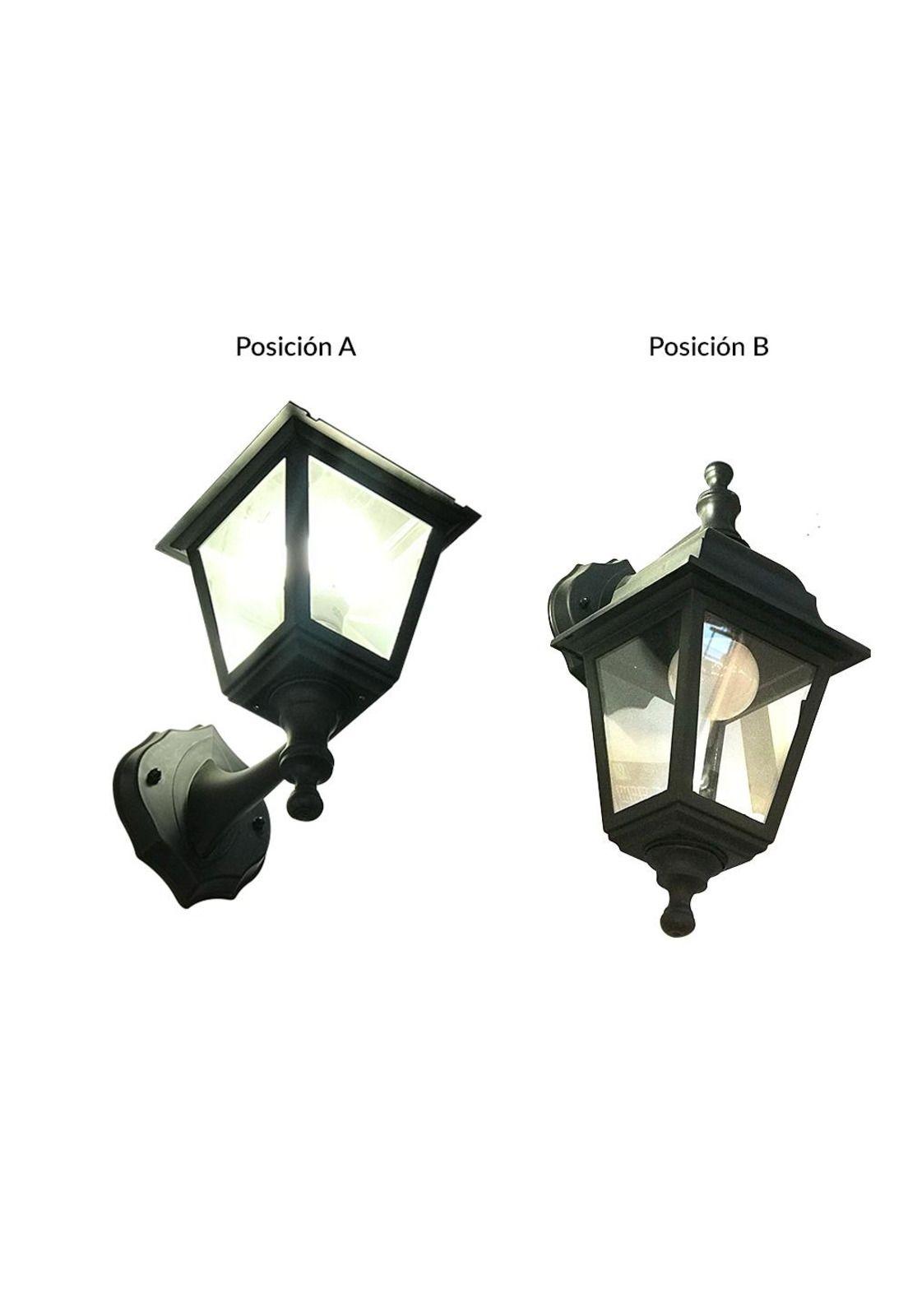 Farol A Muro Updown Sintético Negro Ip44 E27-2