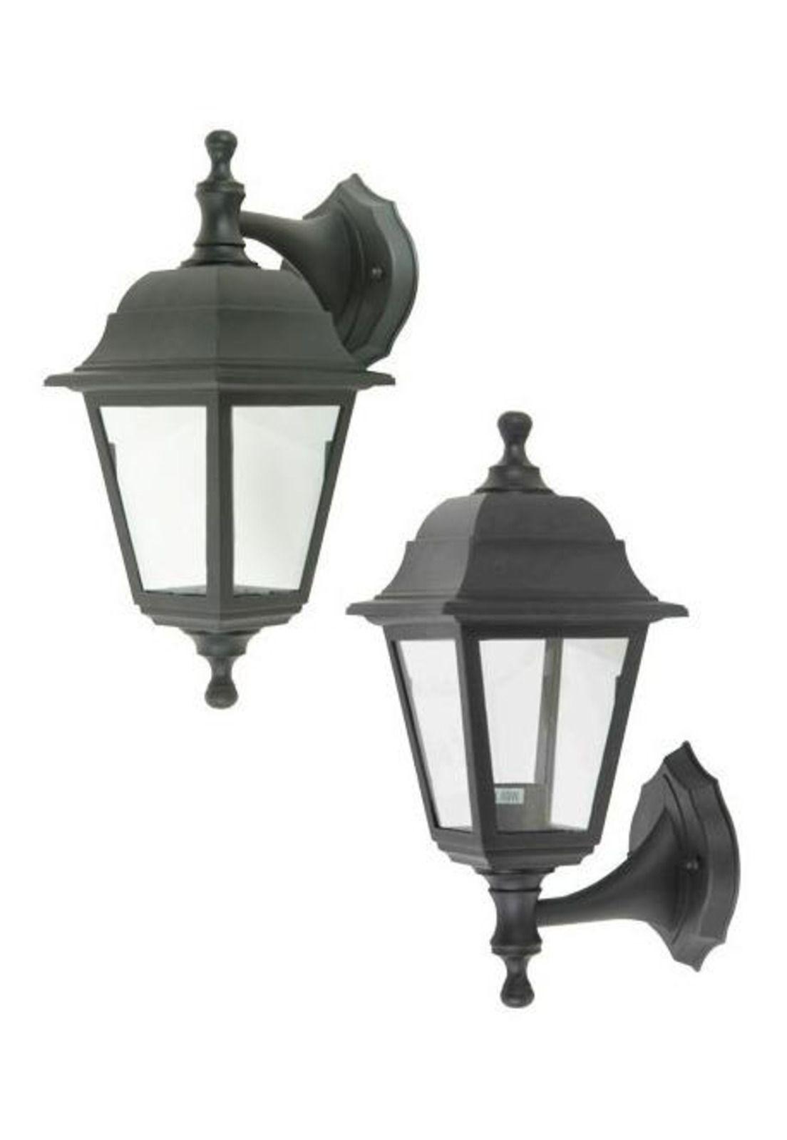 Farol A Muro Updown Sintético Negro Ip44 E27-3
