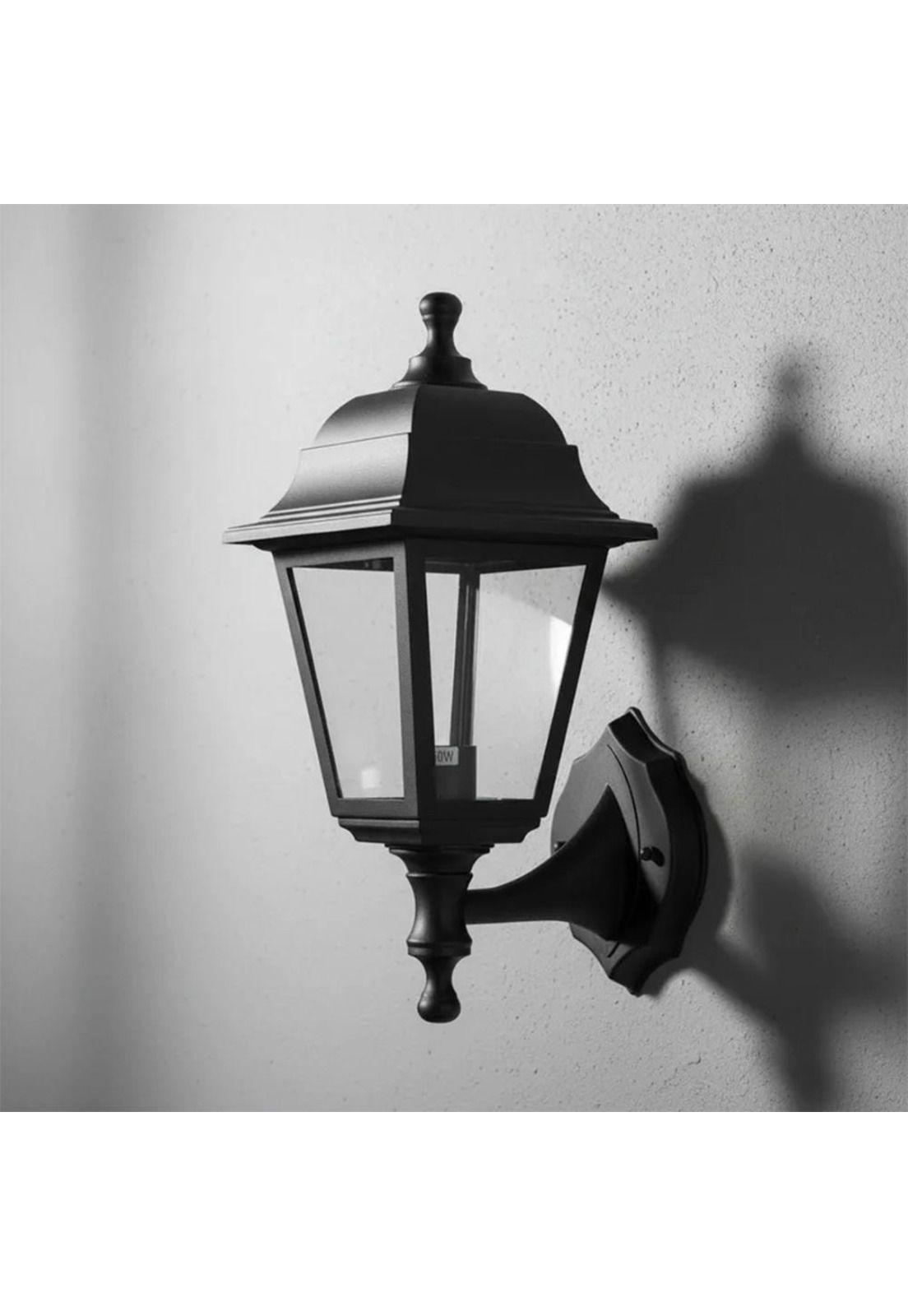 Farol A Muro Updown Sintético Negro Ip44 E27-3