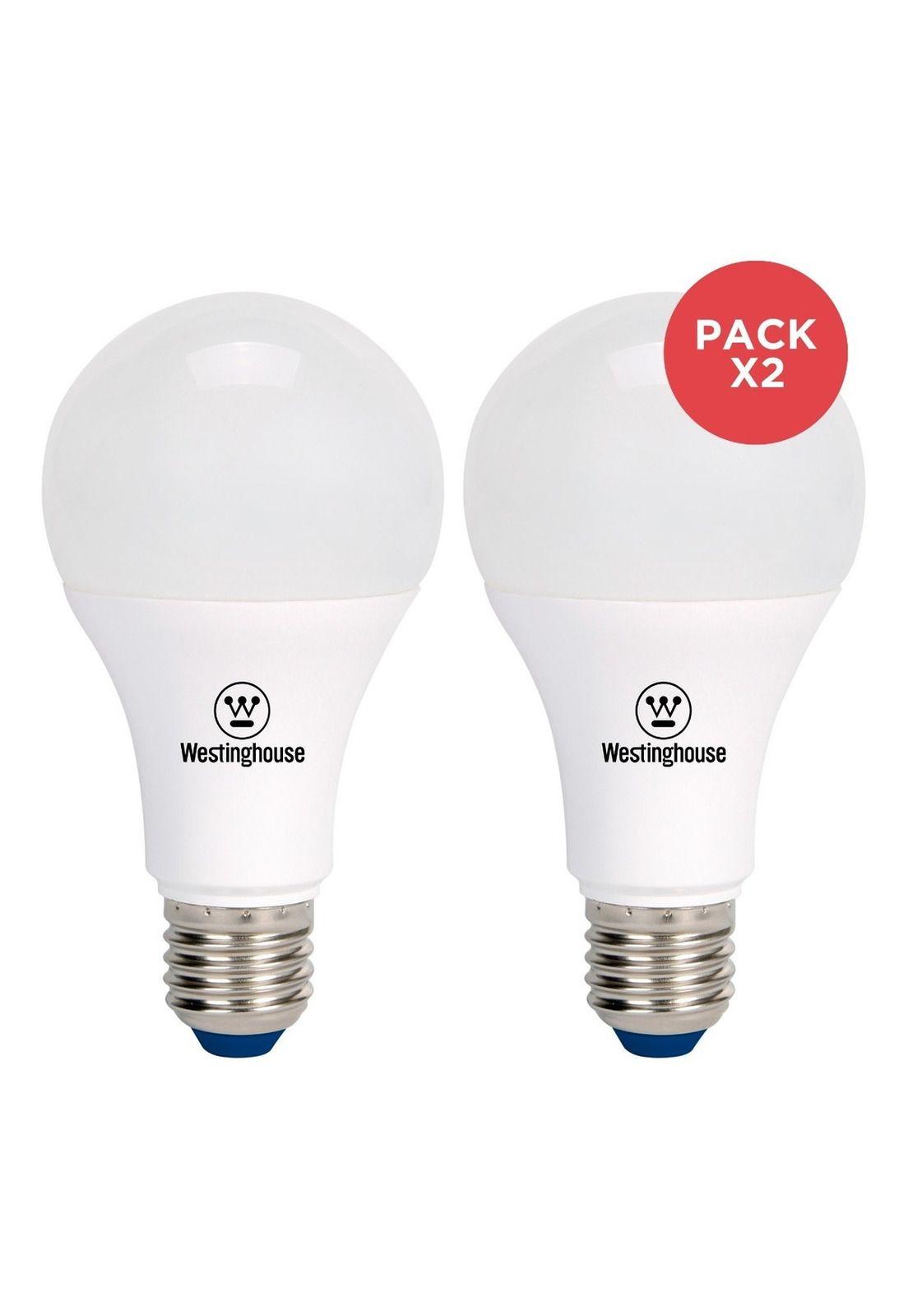 Pack X2 Ampolleta Led Bola A60 11w Luz Cálida E27-0