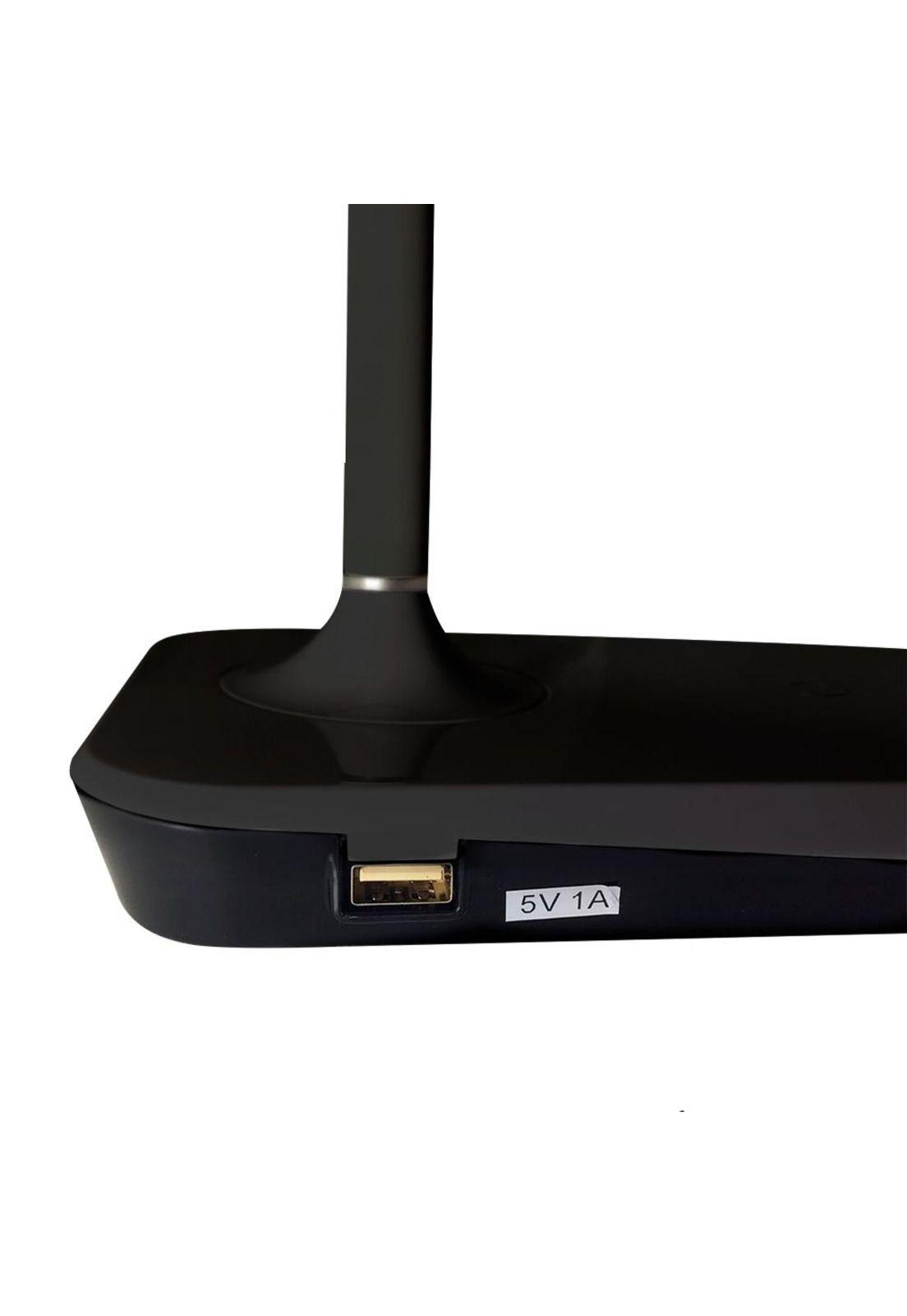 Lámpara Escritorio Tiber Led 5W Touch Cargador USB Negro-4