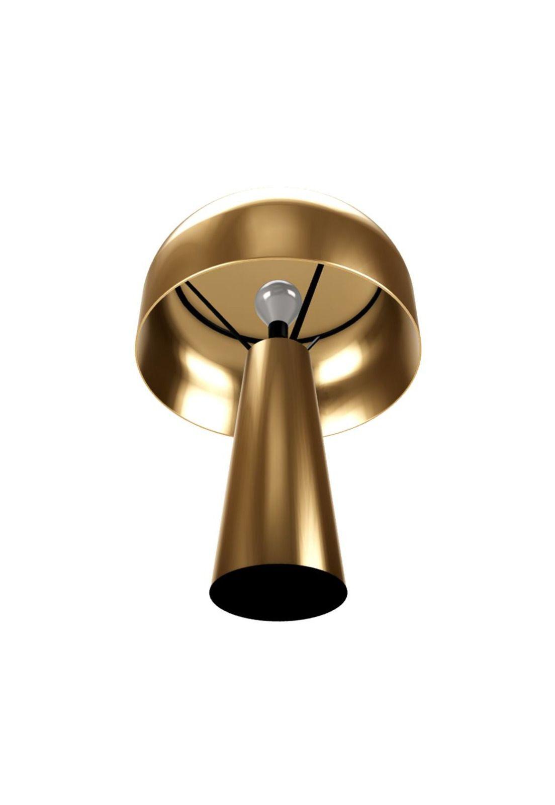 Lampara de Mesa Blanca color Bronce-3