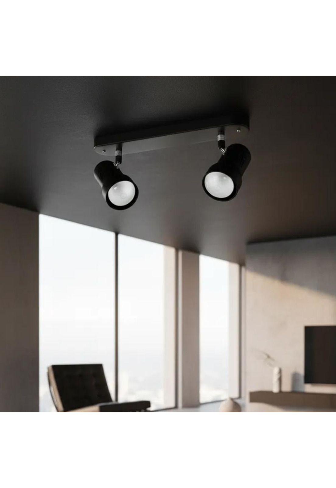 Barra Sobrepuesta Negro R63 2xe27-3