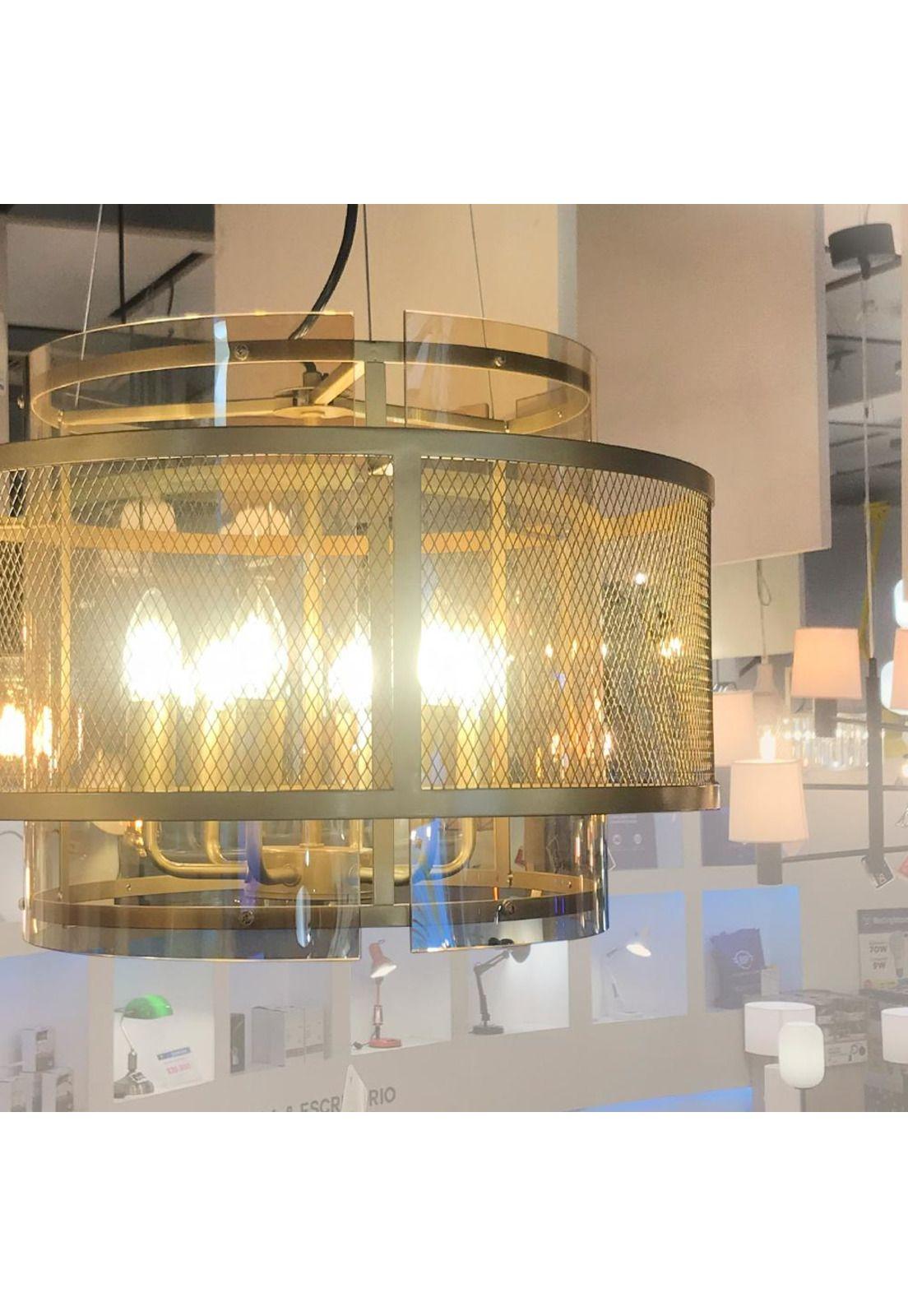 Lámpara Colgante Cosio Oro Mate 6 Luces E14-2