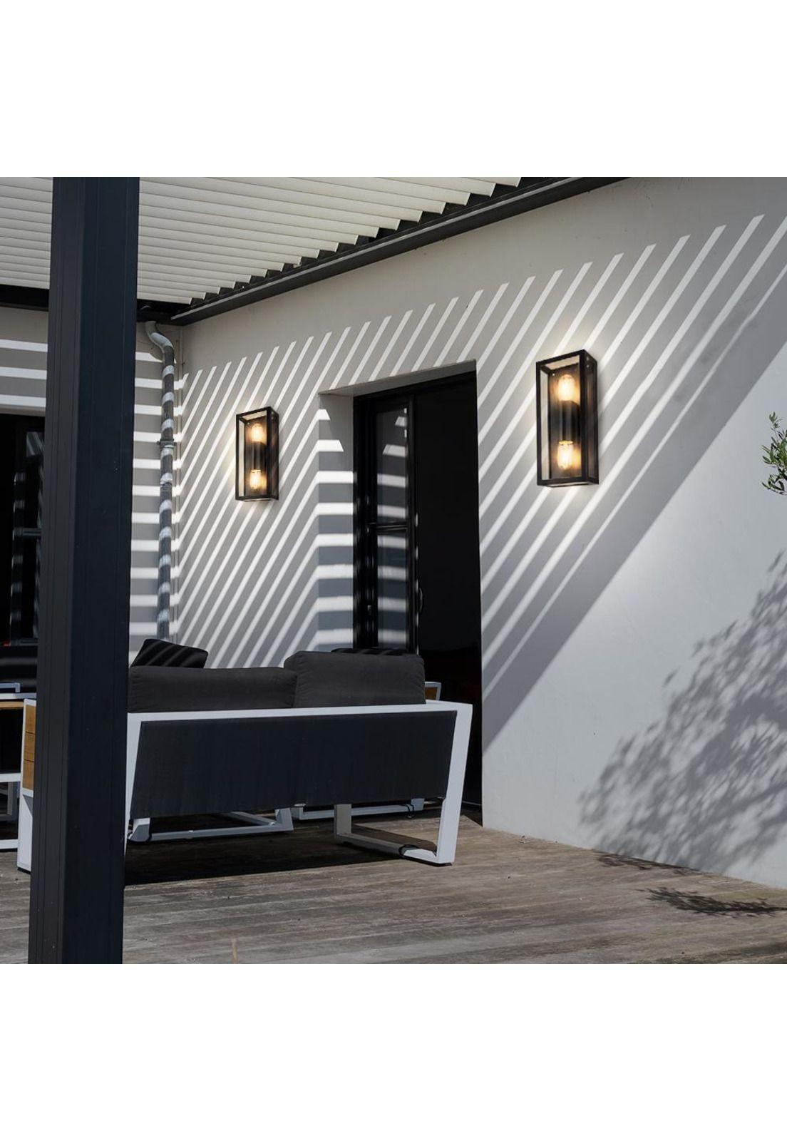 Aplique Exterior Varina Glass Bidireccional Negro-2