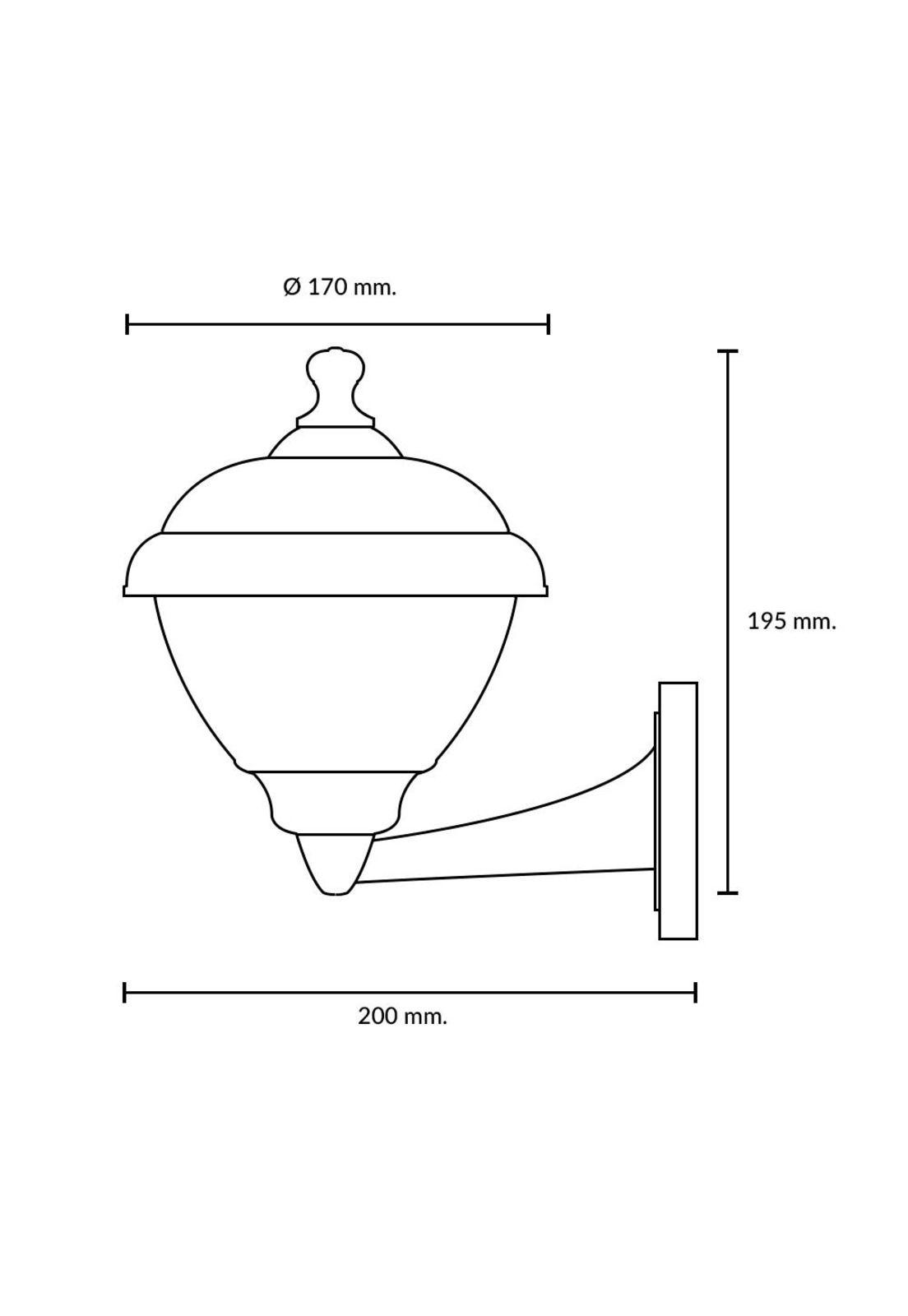 Aplique de Muro Exterior Muschi Negro-4