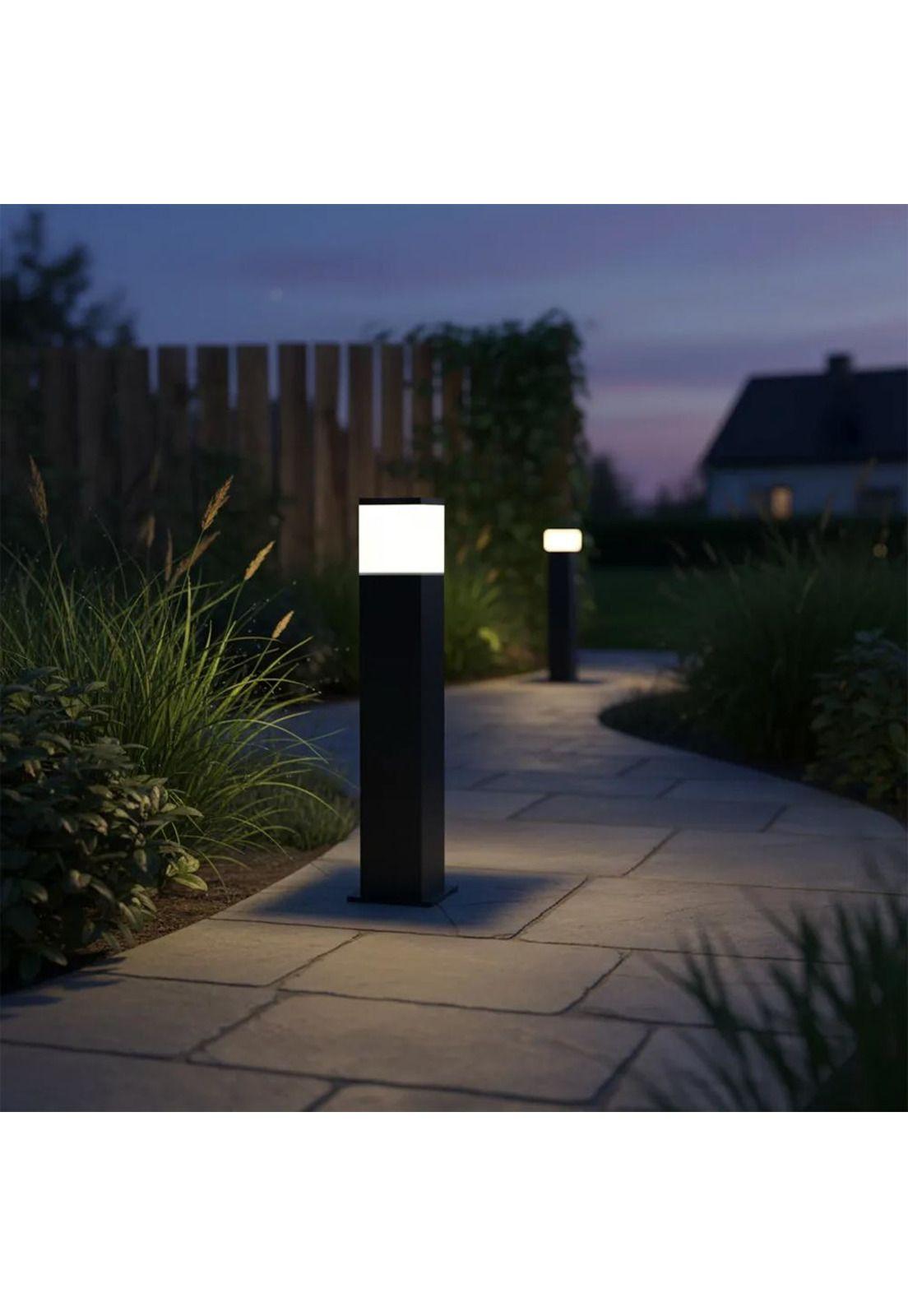 Farol Poste Cilene 80cm Aluminio Negro Mate Ip44-2