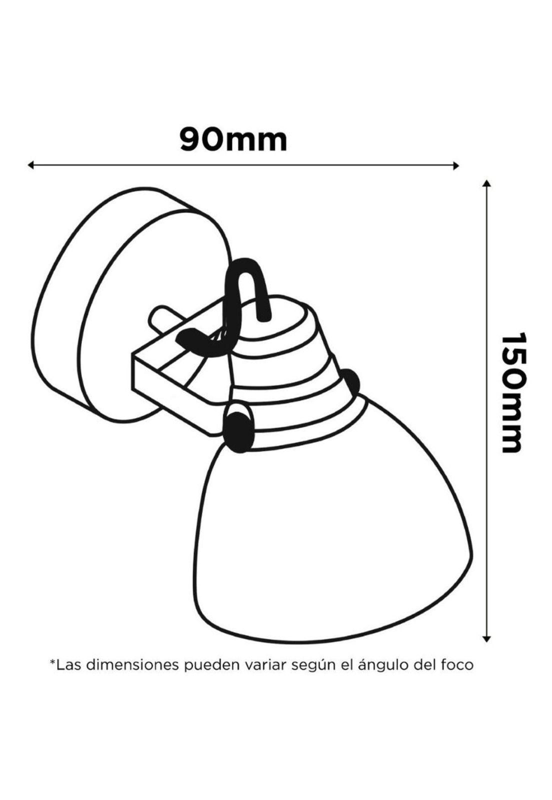 Foco Sobrepuesto Cazo 1 Luz Pátina Negro-2