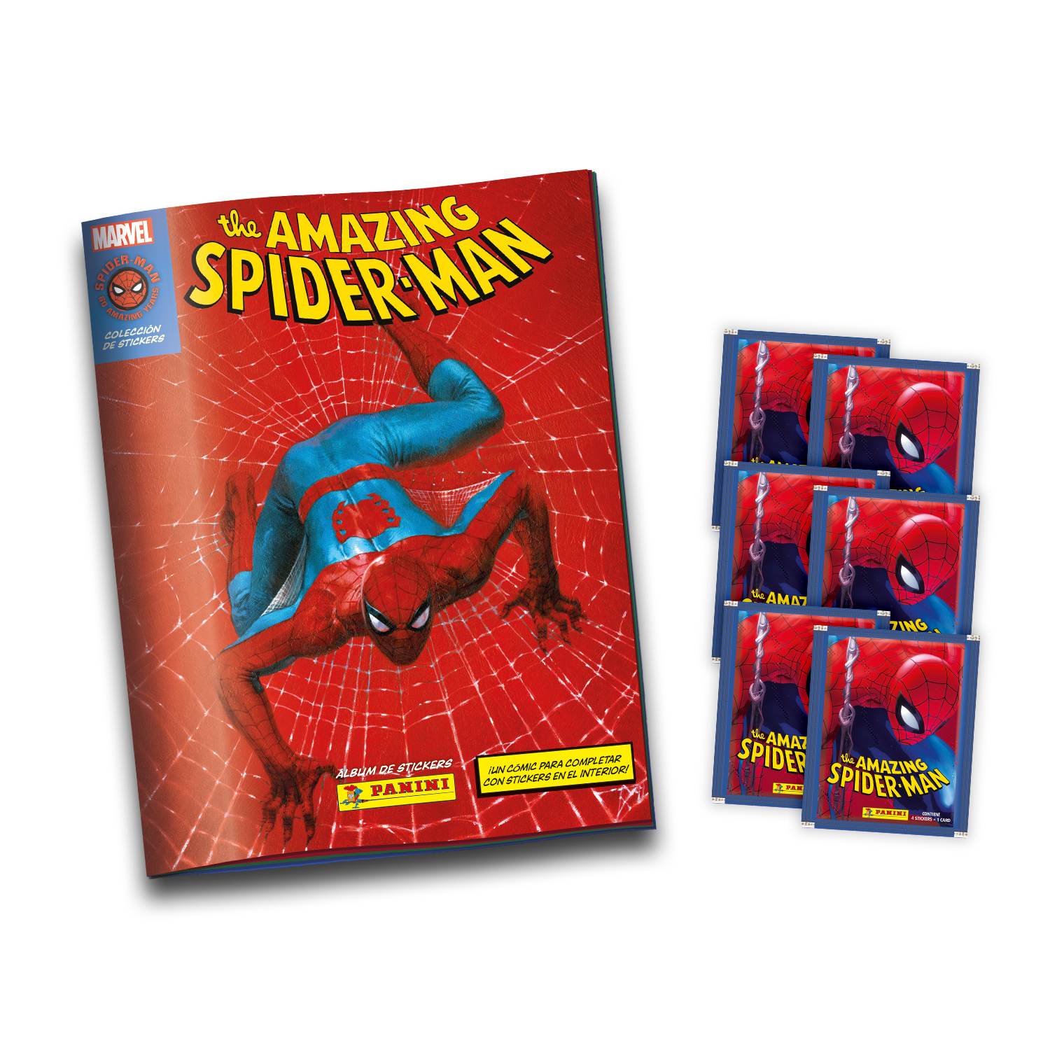 Pack Spiderman 60th Anniversary (1 Álbum Tapa Blanda + 25 Sobres)-0