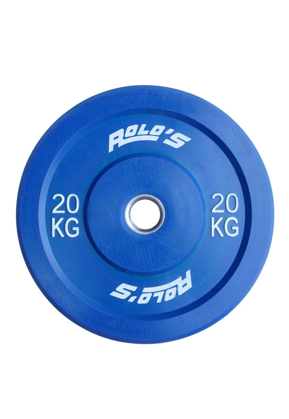 Disco Olímpico Bumper 20 Kg Azul-0