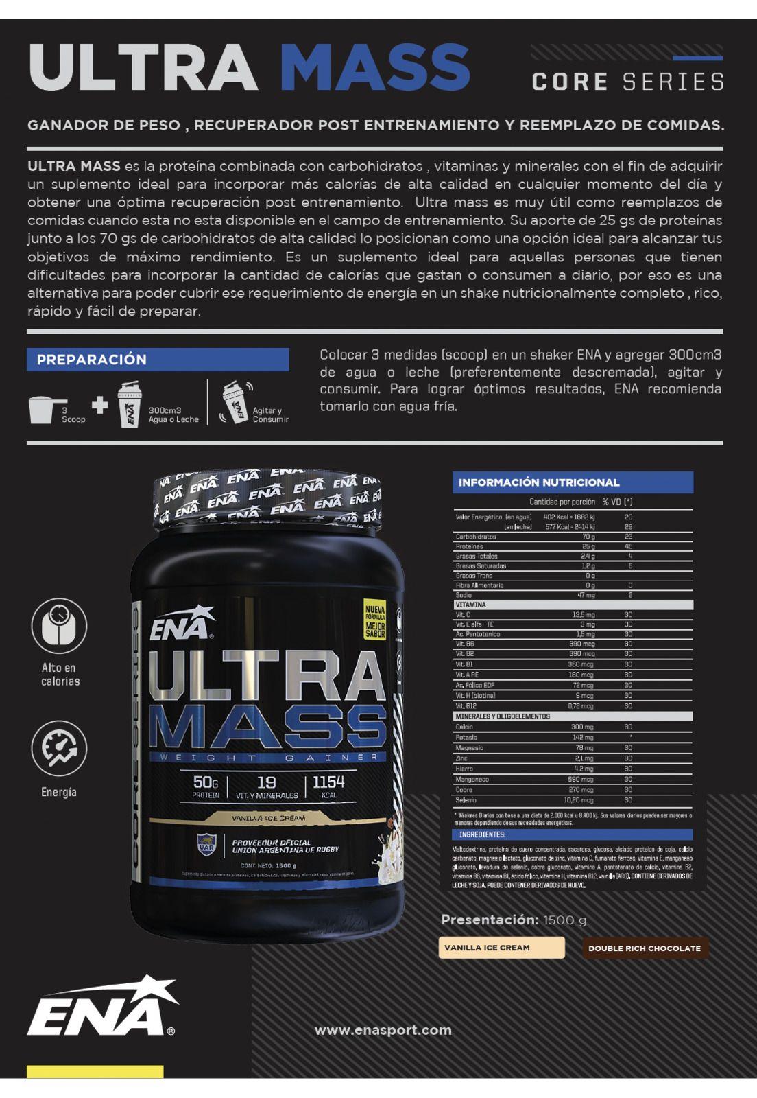 Proteína Ultra Mass - Ganador de peso Vainilla (1.5kg)-1