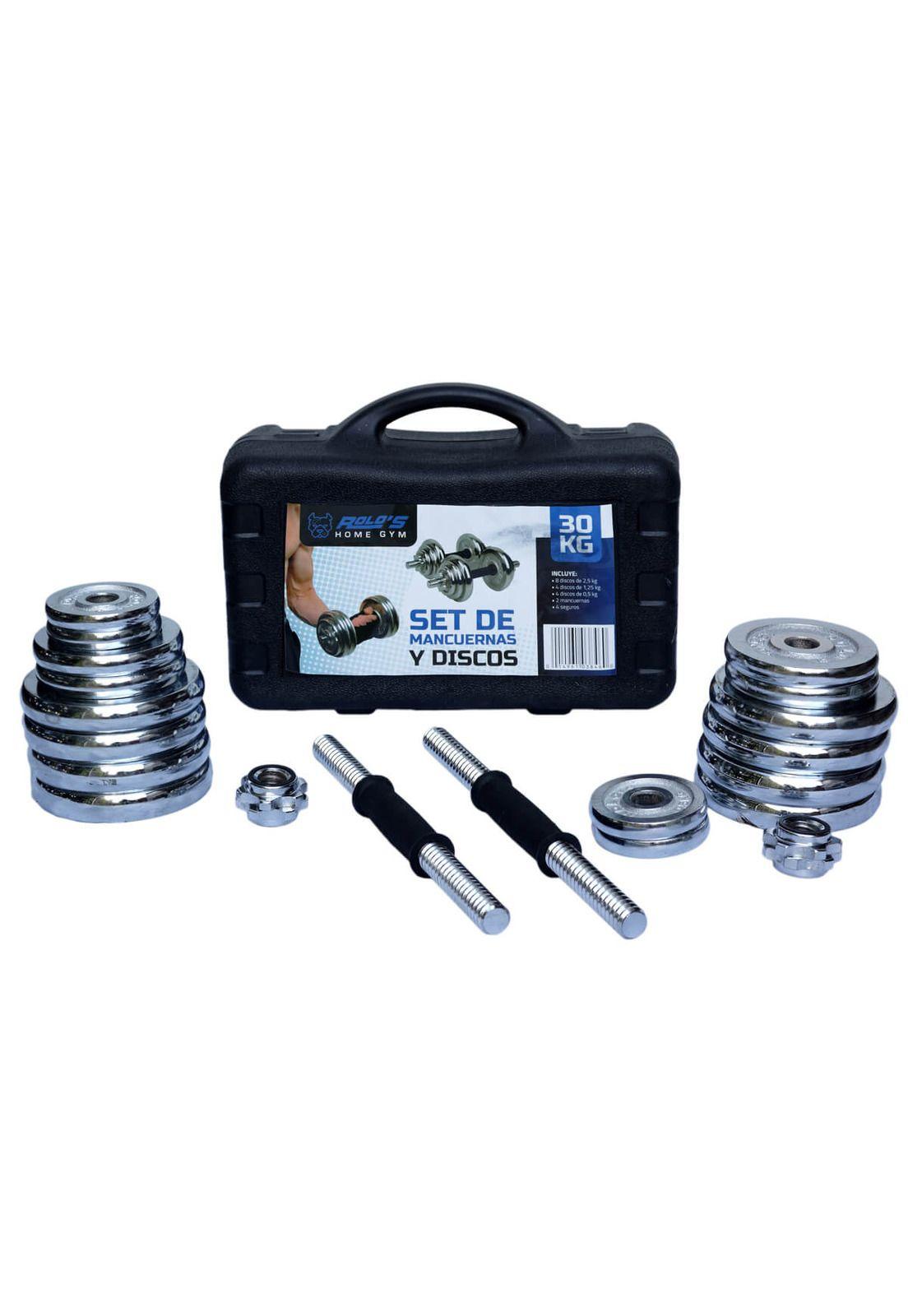 Set Mancuernas 30 Kg Cromadas Con Maleta-0