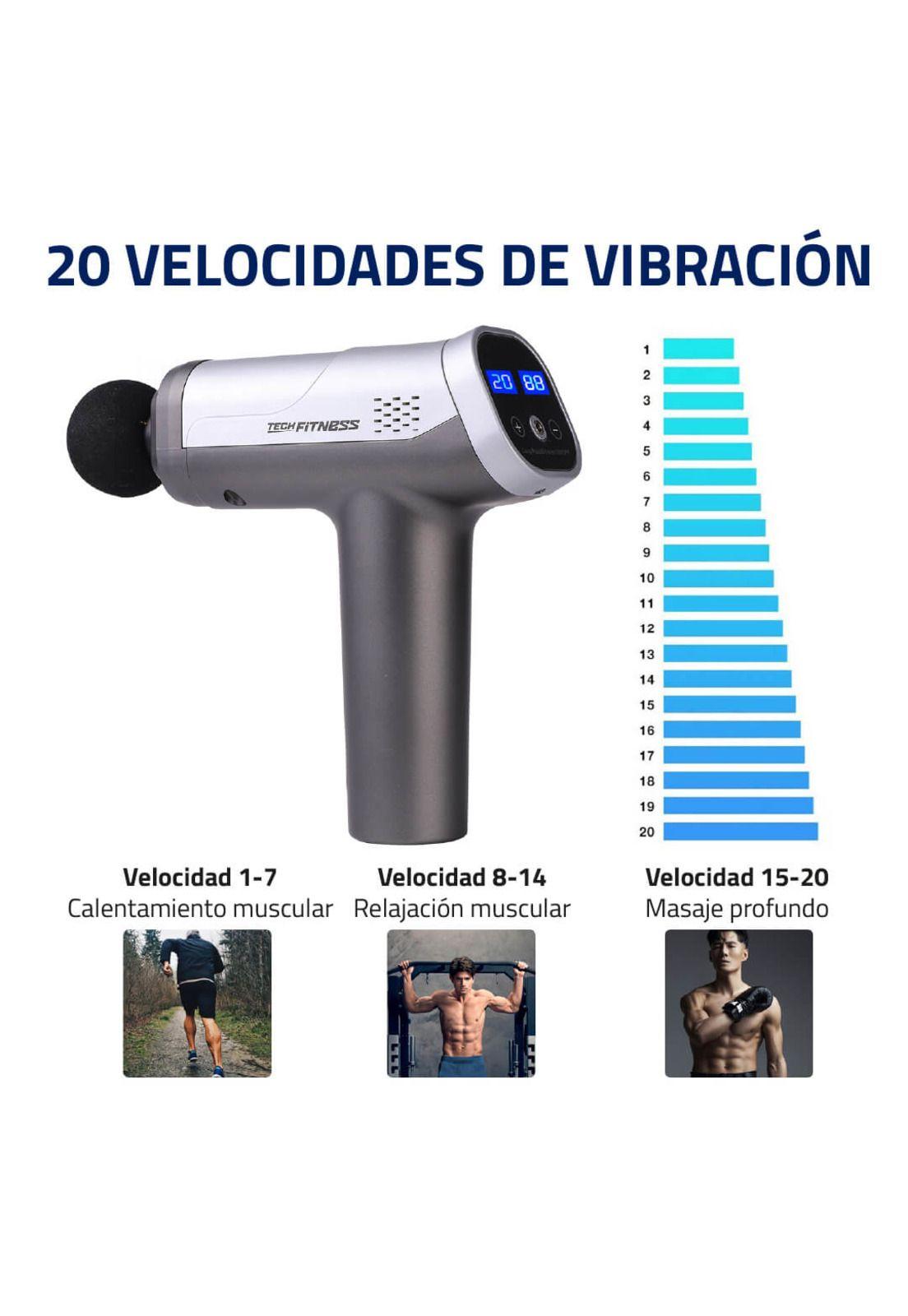 Masajeador Muscular 20 velocidades Plateado-2
