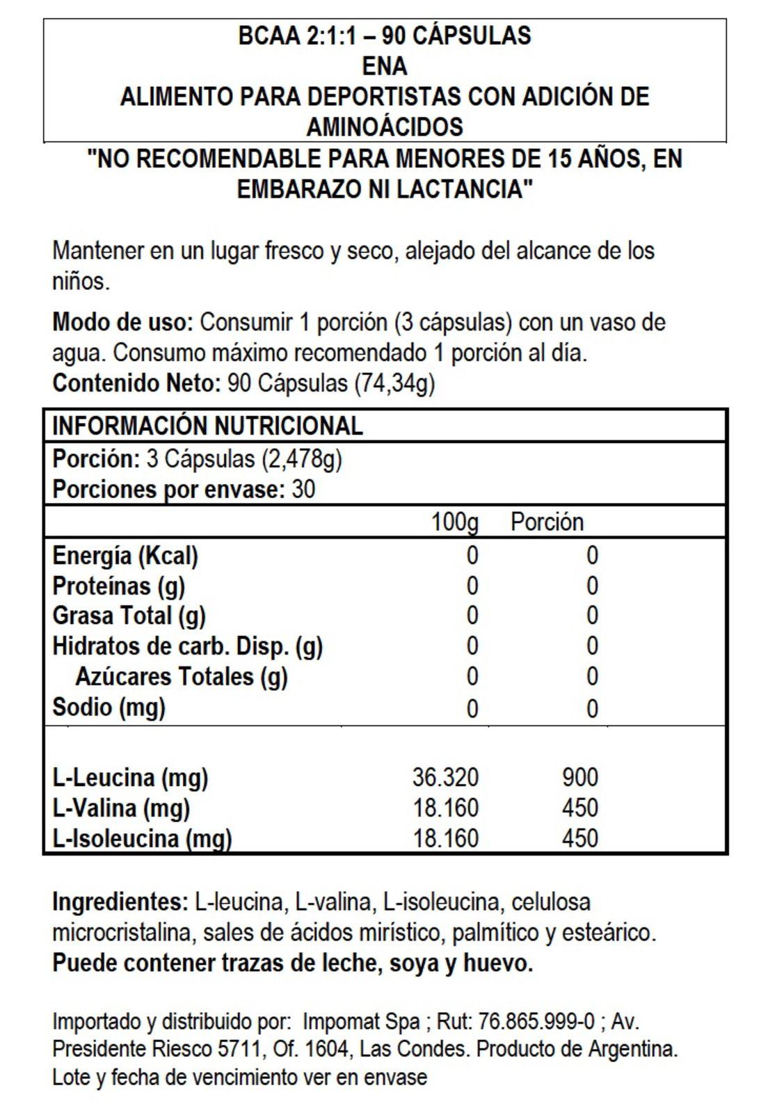 BCAA 2:1:1 ENA 1800 mg 30 Servicios-1