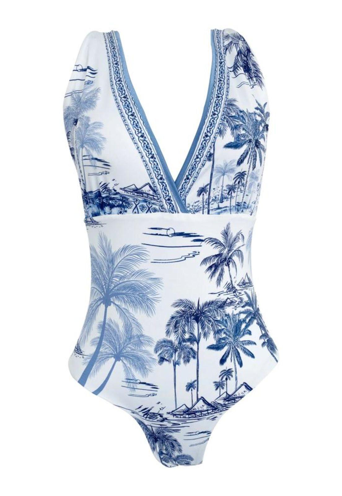 Traje De Baño de Lujo Palmeras Gipsy Azul-0