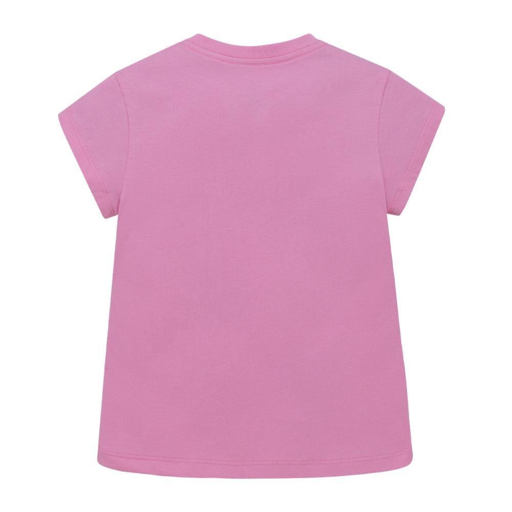 Polera rosa gatitos manga corta para bebé niña-1
