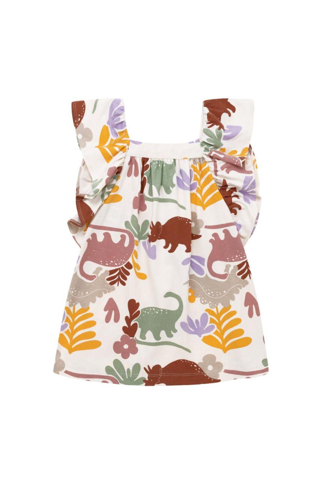Vestido manga corta con boleros y recogido para bebé-1