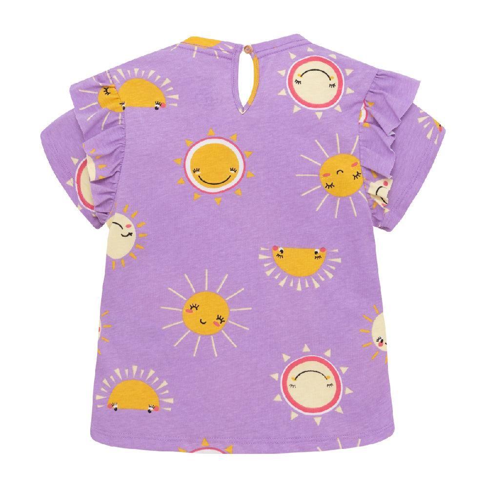 Polera soles manga corta mangas abombadas bebé niña-0