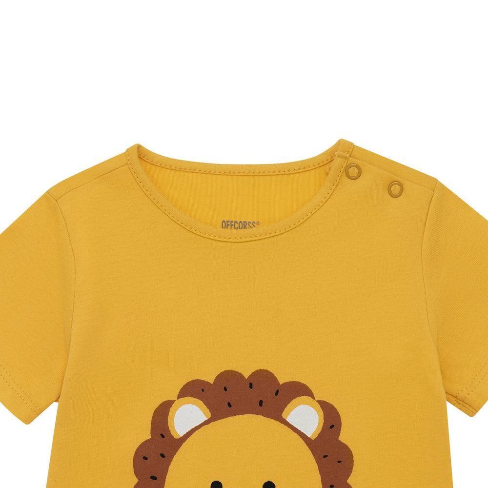 Enterito largo para recién nacidos unisex Amarillo León-2