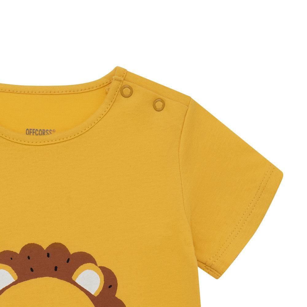 Enterito largo para recién nacidos unisex Amarillo León-3