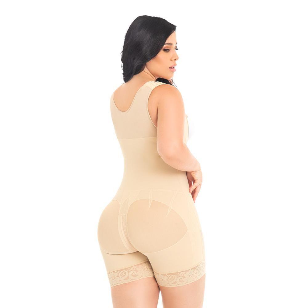 Faja Media Pierna Colombiana 2 Hileras de Broches con Bretel Grueso F-0065 MyD-3