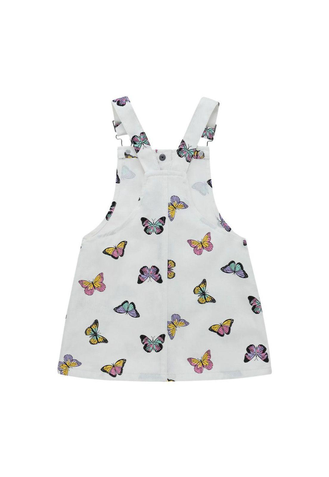 Jardinera corta estampado mariposas para bebé niña-1