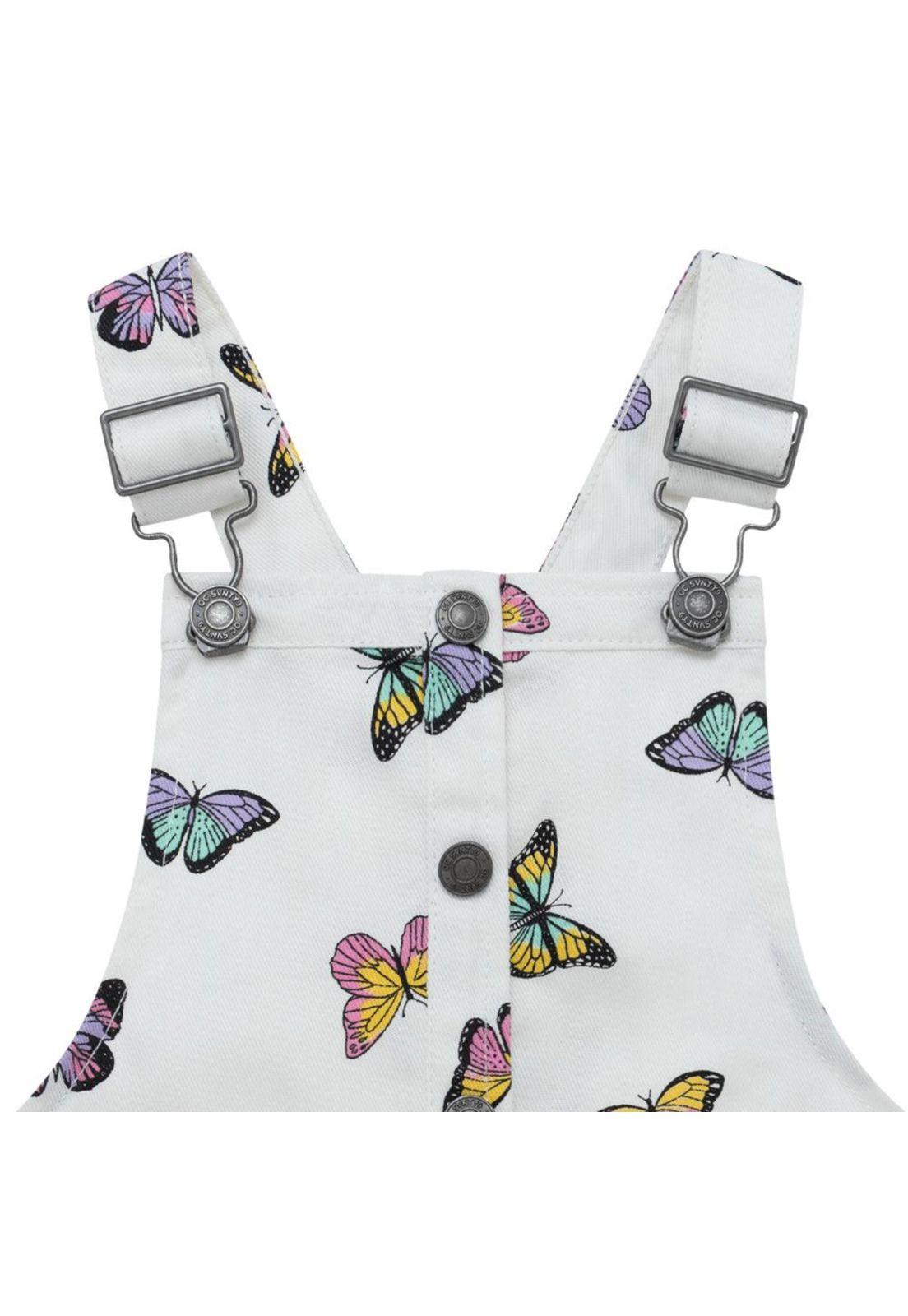 Jardinera corta estampado mariposas para bebé niña-2