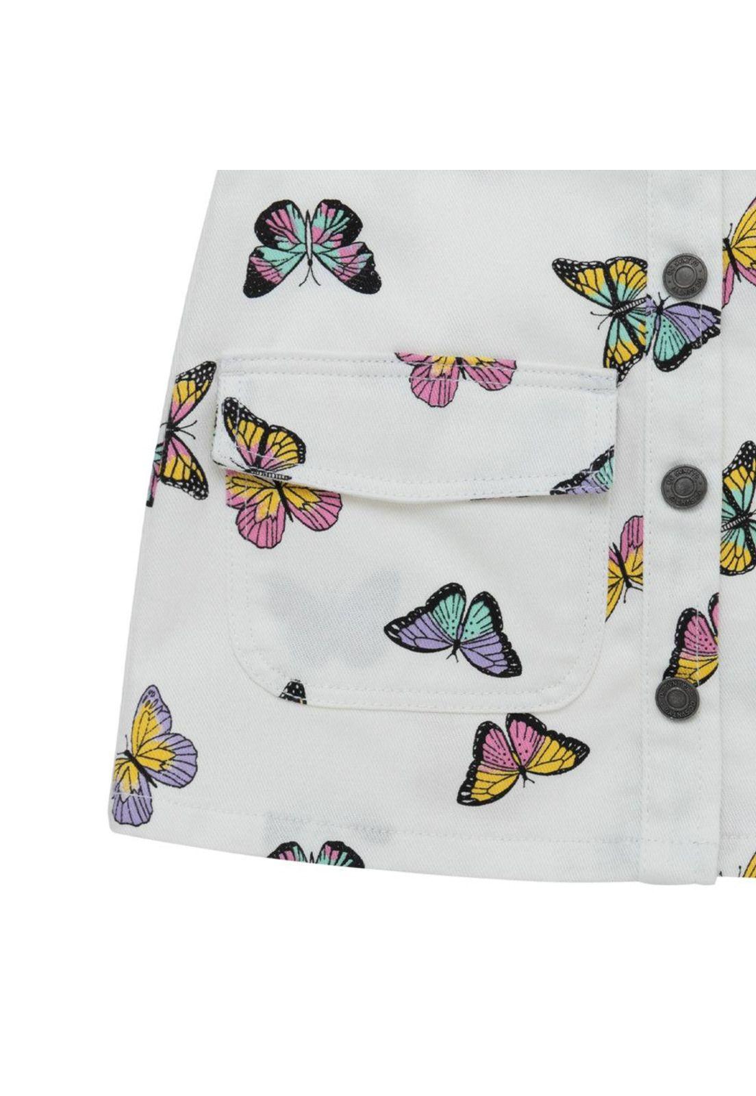 Jardinera corta estampado mariposas para bebé niña-3