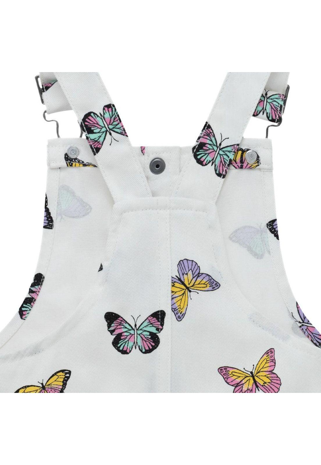 Jardinera corta estampado mariposas para bebé niña-4
