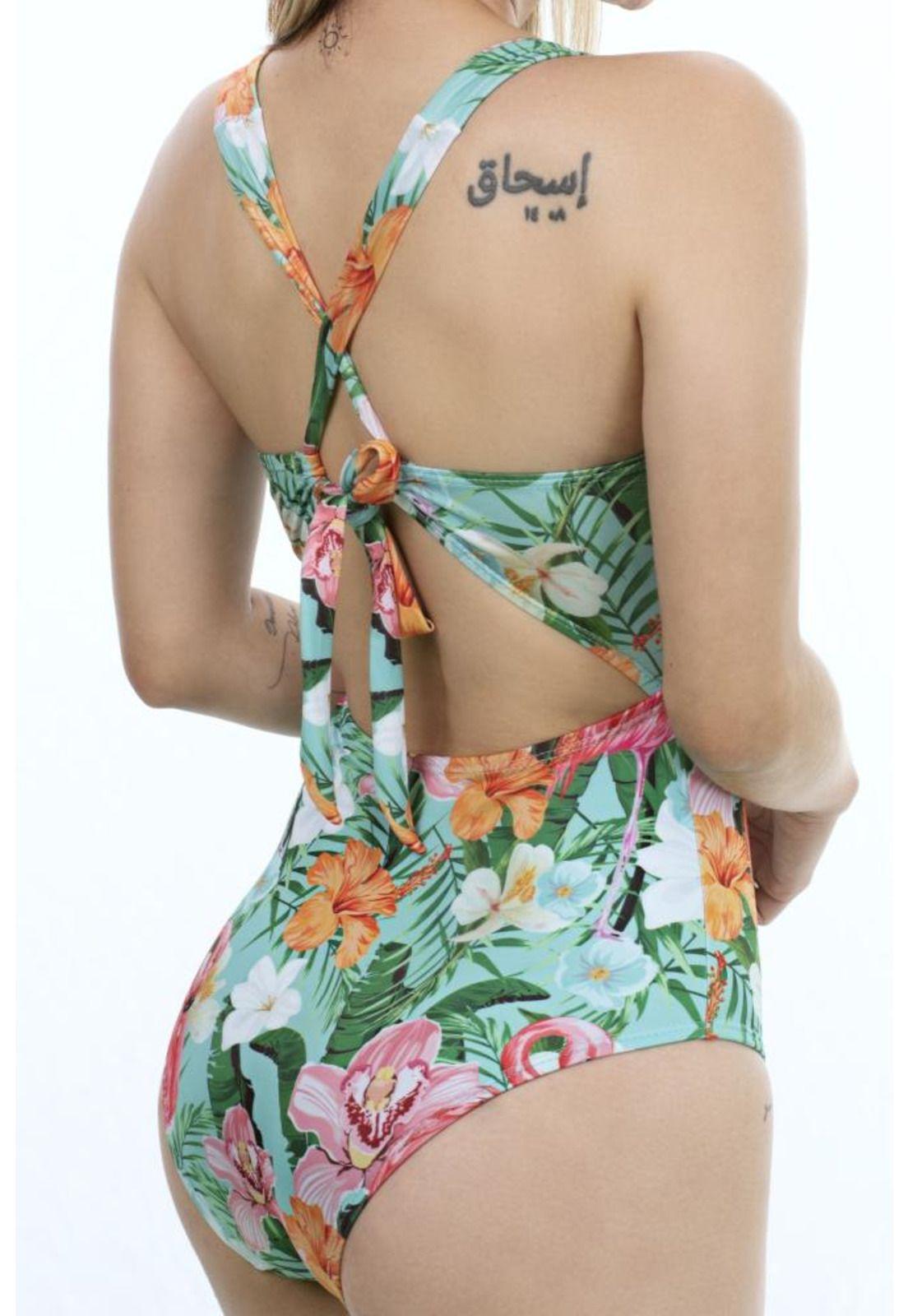 Traje De Baño Colombiano Verde Tropical-2