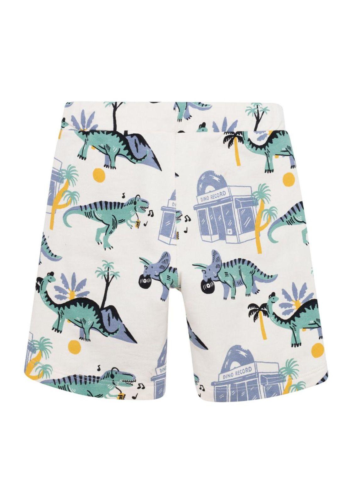 Short con bolsillo estampado dinosaurios para bebé niño-1