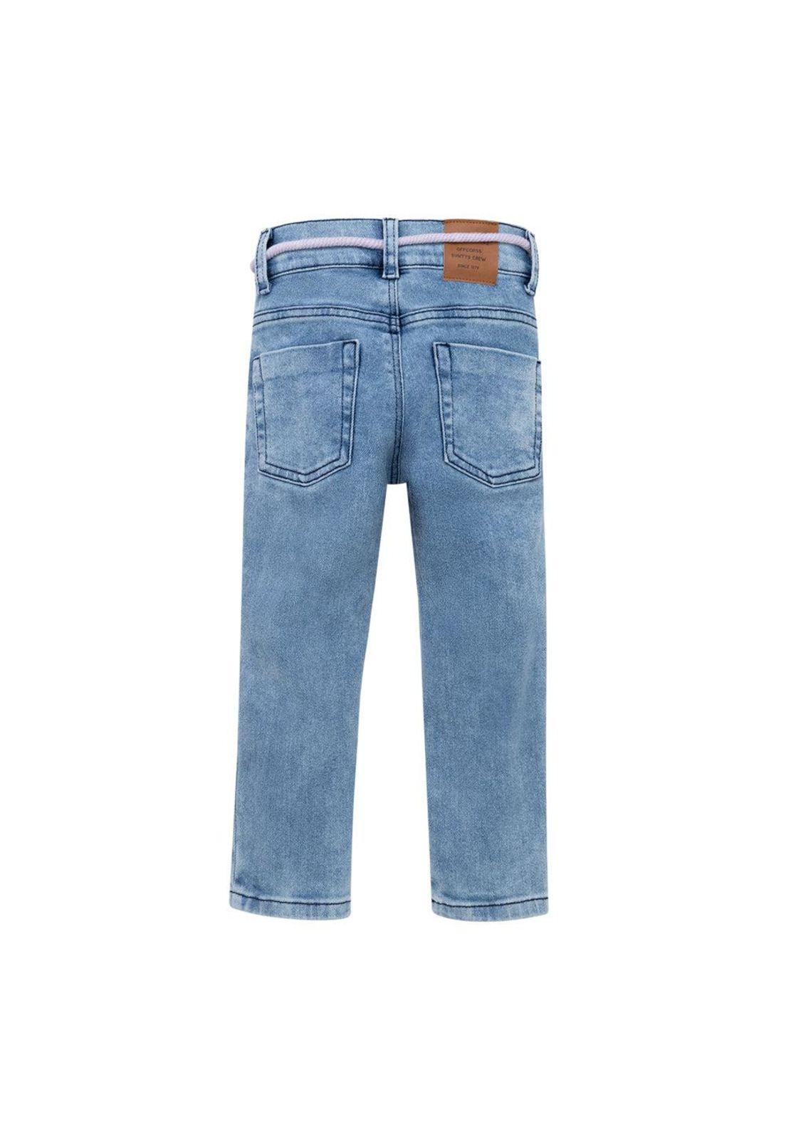 Jean super skinny con cordón decorativo para bebé niña-1