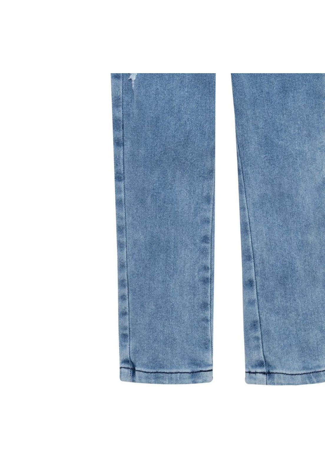 Jean super skinny con cordón decorativo para bebé niña-3