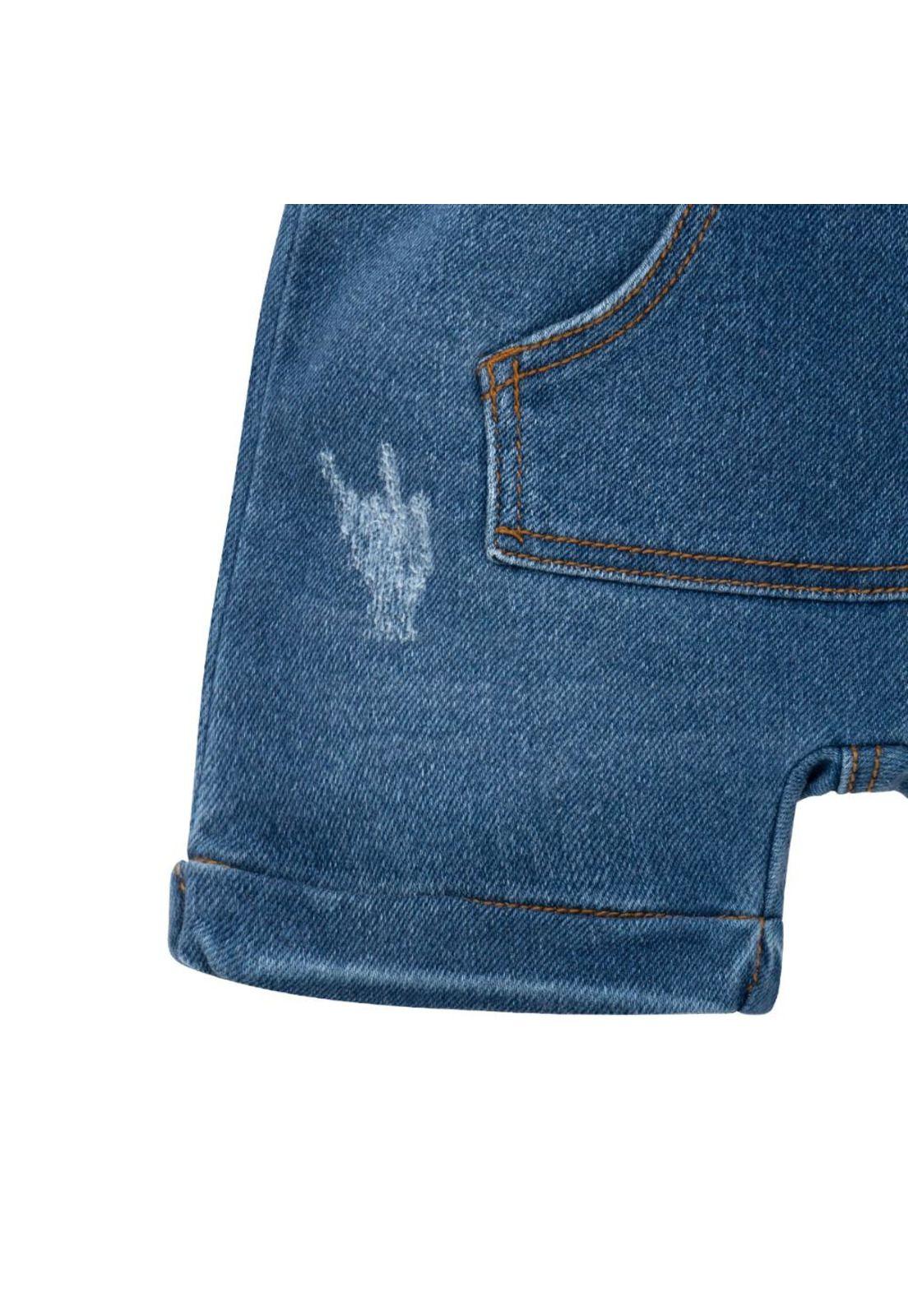 Bermuda en denim para recién nacido niño-3