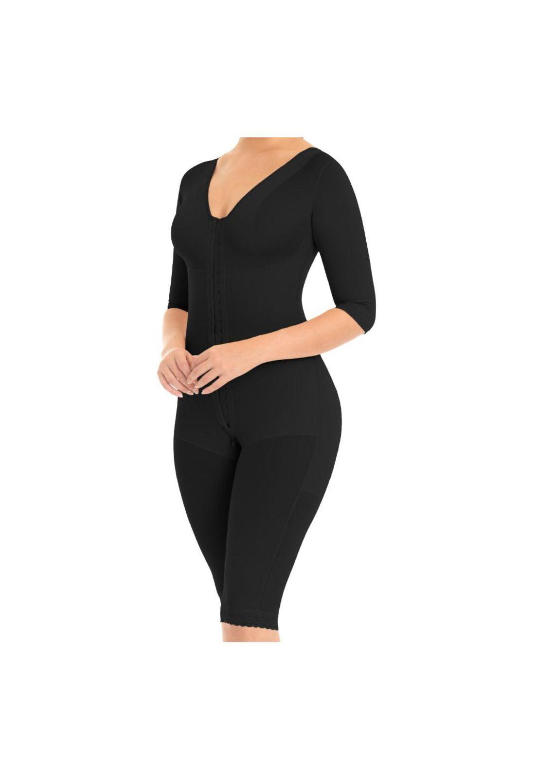 Faja Colombiana Larga de 2 Hileras de Broches con Mangas y Sostén F-0161 MyD-2