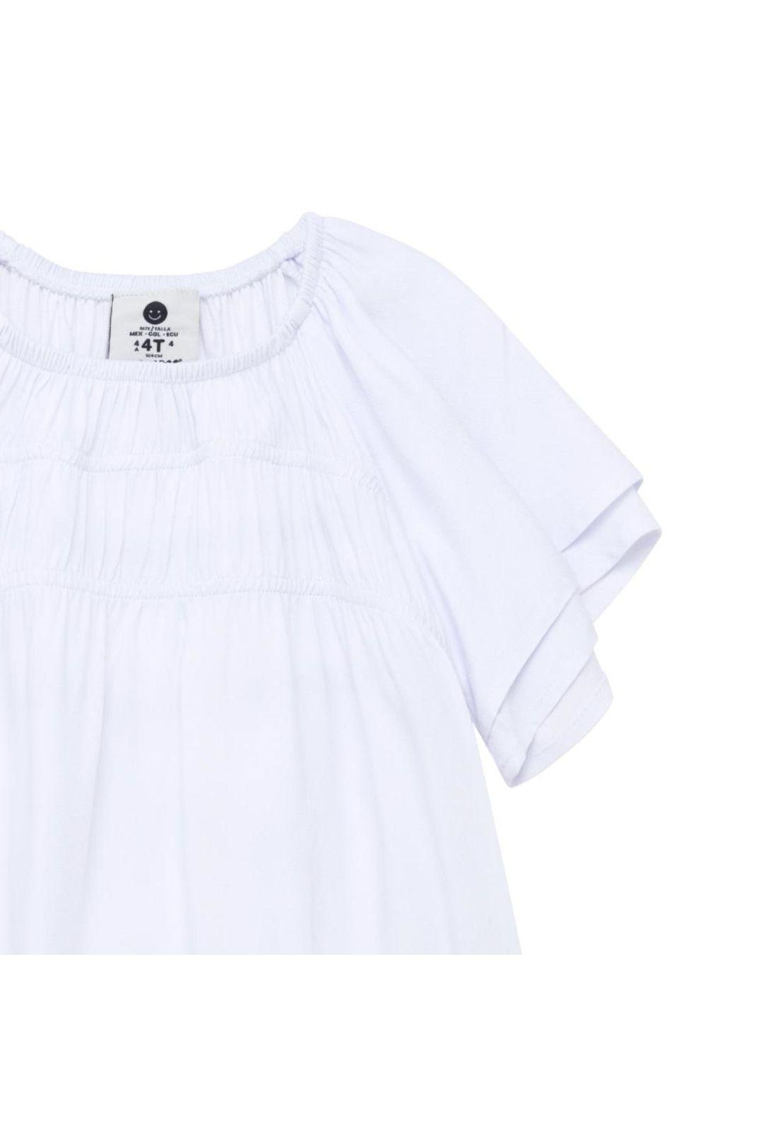Vestido blanco manga corta bebé niña-2
