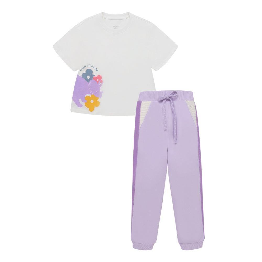 Conjunto de polera y pantalón buzo para bebé niña-0