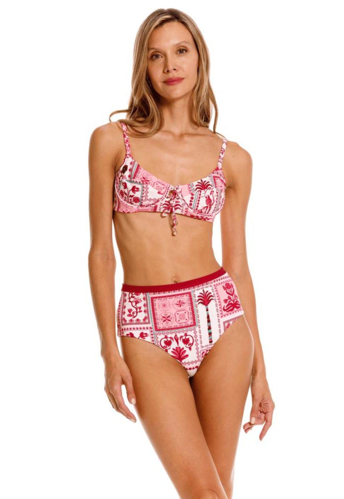 Conjunto Bikini Rosseta de Lujo Colombiano Calzón Tiro Alto-3